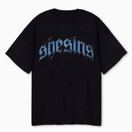 Old English Vintage Oversized Tee - Black