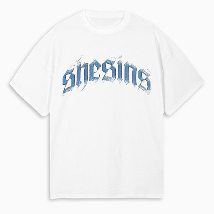 Old English Vintage Oversized Tee - White