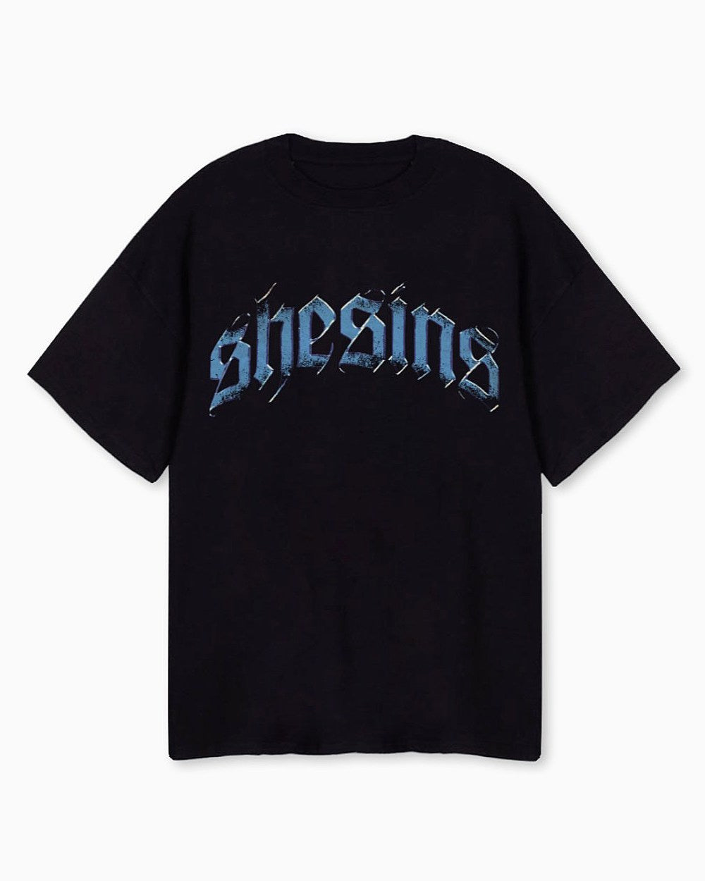 Old English Vintage Oversized Tee - Black